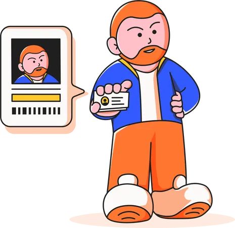 Businessman showing id card  Illustration
