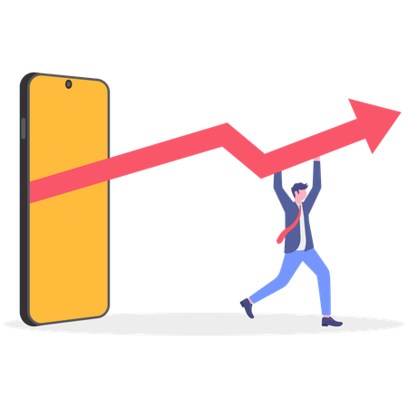 Businessman showing increase arrow  Illustration
