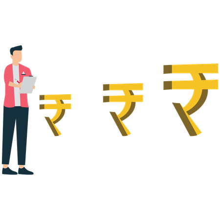 Businessman showing India’s Economic Growth Analysis  Illustration