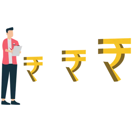 Businessman showing India’s Economic Growth Analysis  Illustration