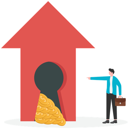 Businessman showing Investment profit growth  Illustration