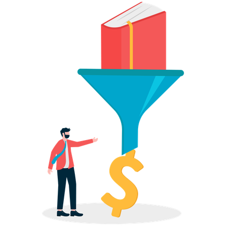Businessman showing knowledge earning  Illustration