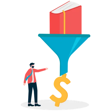 Businessman showing knowledge earning  Illustration