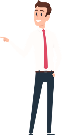 Businessman showing left side  Illustration