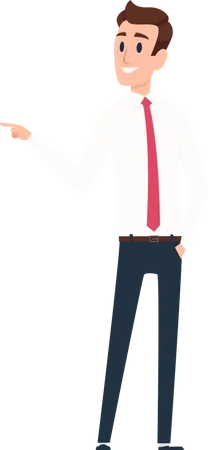 Businessman showing left side  Illustration