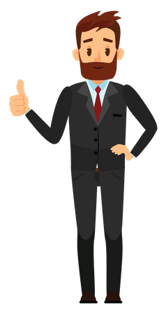 Businessman showing left thumb up  Illustration