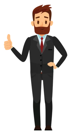 Businessman showing left thumb up  Illustration