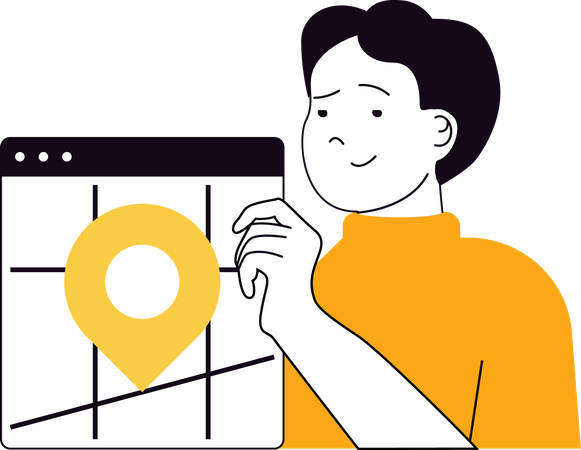 Businessman showing location pointer  Illustration