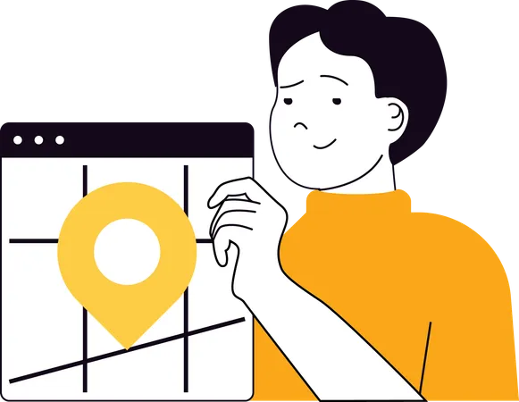 Businessman showing location pointer  Illustration