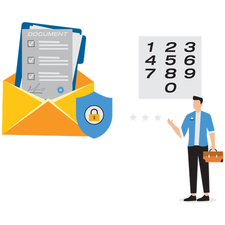 Businessman showing mail password  Illustration