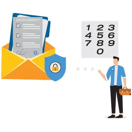 Businessman showing mail password  Illustration