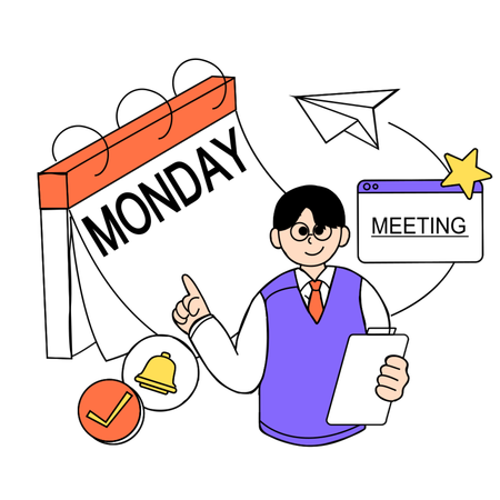 Businessman showing Meeting Reminder  Illustration