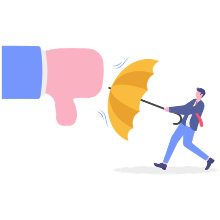 Businessman showing negative feedbacks  Illustration