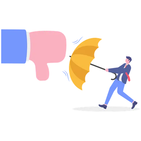 Businessman showing negative feedbacks  Illustration