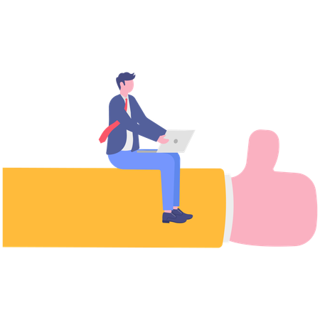 Businessman showing positive response  Illustration