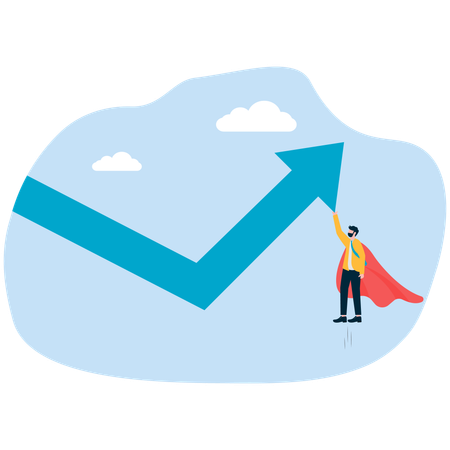 Businessman showing profit graph  Illustration