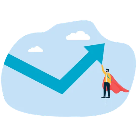 Businessman showing profit graph  Illustration