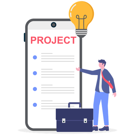 Businessman showing project idea  Illustration