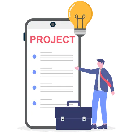 Businessman showing project idea  Illustration