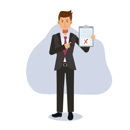 Businessman In A Formal Wear Office Workers With Clipboards Emotion Flat Vector Cartoon Character Illustration Illustration
