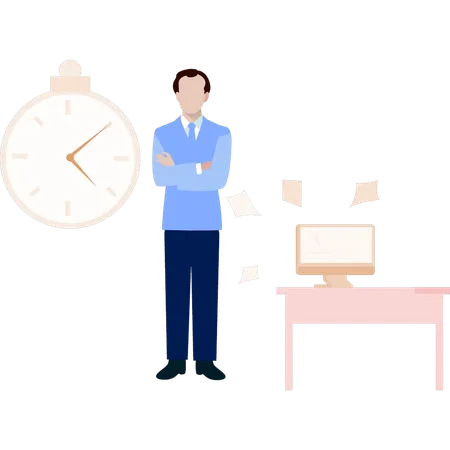 Businessman showing reminder time  Illustration