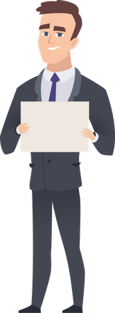 Businessman showing report  Illustration