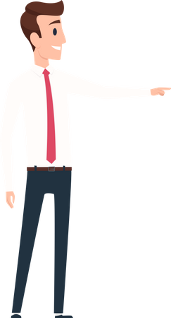 Businessman showing right side  Illustration