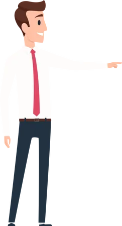 Male Pointing Businessman Character Illustration