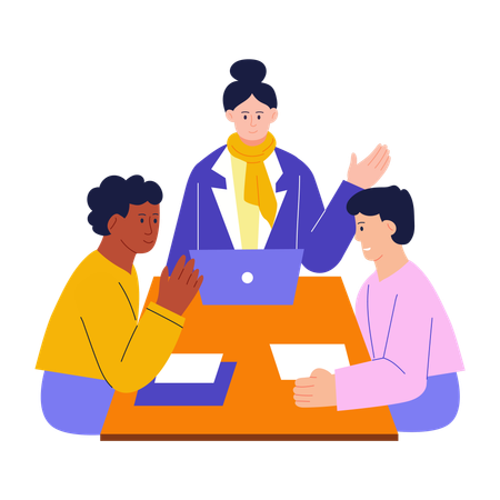 Businessman showing shared leadership  Illustration
