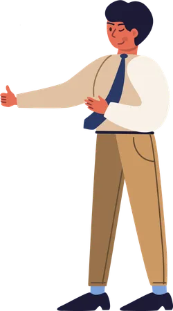 Businessman showing something  Illustration