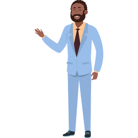 Businessman showing something  Illustration