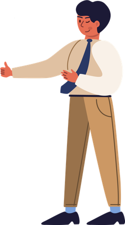 Businessman showing something  Illustration