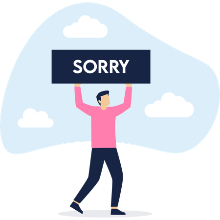 Businessman showing sorry sign  Illustration