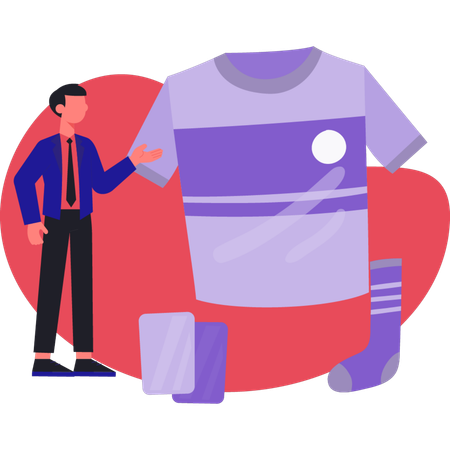 Businessman showing sport wear  Illustration