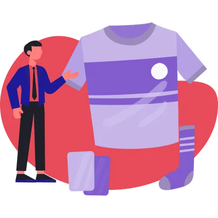Businessman showing sport wear  Illustration