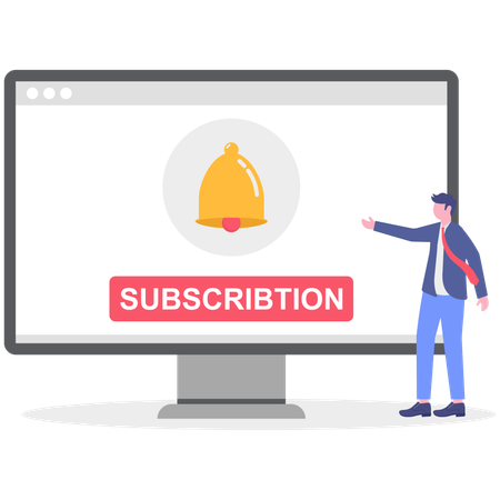 Businessman showing subscription bell  Illustration