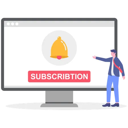 Businessman showing subscription bell  Illustration