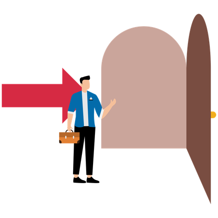 Businessman showing success gate  Illustration