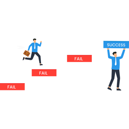 Businessman showing success rate  Illustration
