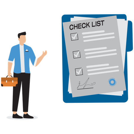 Businessman showing survey checklist  Illustration