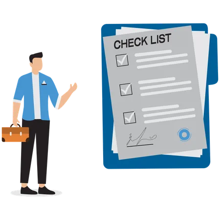 Businessman showing survey checklist  Illustration