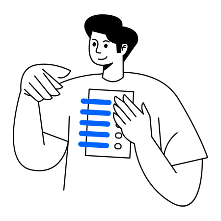 Businessman showing task list  Illustration