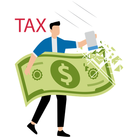 Businessman showing tax report  Illustration