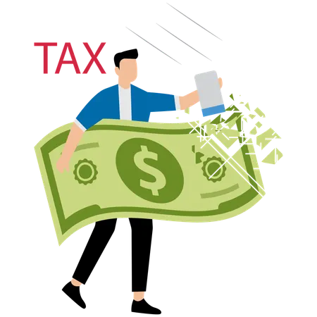 Businessman showing tax report  Illustration