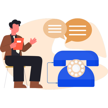Businessman showing telephone communication  Illustration