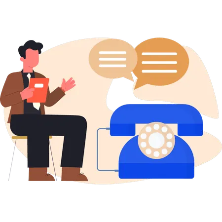 Businessman showing telephone communication  Illustration
