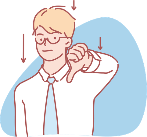 Businessman showing thumbs down  Illustration