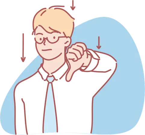 Businessman showing thumbs down  Illustration