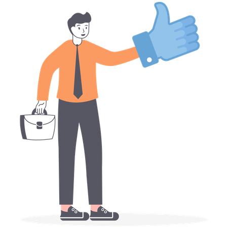 Businessman showing thumbs up  イラスト