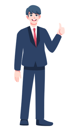Businessman showing thumbs up Illustration
